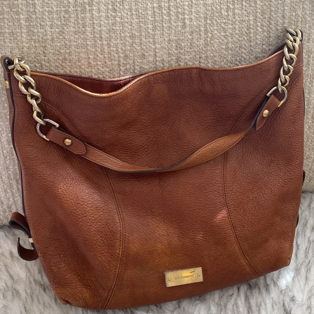 Vintage BRAHMIN Eva pebbled leather hobo purse